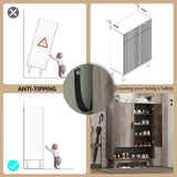 5 Tier Shoe Cabinet Storage for Entryway w/ Doors, Freestanding Shoe Rack