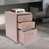 3 -Tiers  Vertical File Cabinet Metal Mobile File Cabinet with Lock