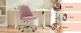 JHK Armless Small Desk Office Chair Cute Vanity Swivel Chair with Back Modern Fabric
