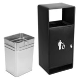 Commercial Outdoor Trash Can Public Street Regular Waste Storage Bucket 11 Gallon with Ashtray for Office