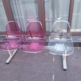 Three-person transparent plastic row chair Square waiting  Hospital bench