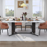 71In Large Rectangular White Dining Table for 4 5 6 8 10 People, Family Dinner Table