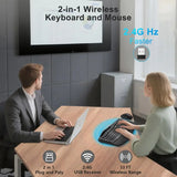 Keyboard and Mouse Combo, 2.4G Full Size Wave Keys Ergonomic Keyboard