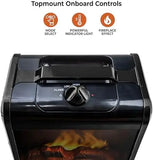 Compact 1200W Electric Fireplace Heater with Realistic 3D Flame for Office