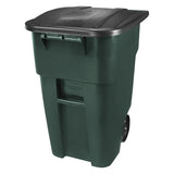 50-Gallon Heavy-Duty Wheeled Trash Can with Ergonomic Handle for Commercial Use