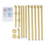 Gold 3-Tier Clothing Rack Wall Mounted Industrial Pipe Garment Rack Heavy Duty Metal Garment Frame