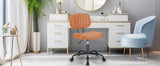 JHK Armless Office Desk Chair Back Lumbar Support Height Adjustable PU Leather Computer Chair