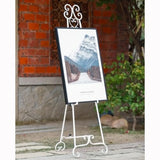 Metal Free Standing Adjustable Display Stand Scroll Easel with Chain Support White Easel Stand