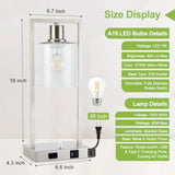 16" Desk Lamps for Home Office, Bedside Lamps with USB C+A Ports and Outlet