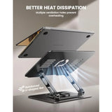 Adjustable Laptop Stand for Desk - 360 Rotating Base Ergonomic Computer Stand Aluminum Laptop