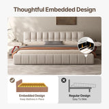 Queen Size Platform Bed with 38.5-inch High Extra-Thick Soft Headboard