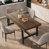 Rustic 63 Metal Frame Dining Table for 4-6, Seats Regular Counter or Dinner