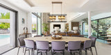 Farmhouse Chandeliers for Dining Room Gold Liner Chandelier with Fabric Shades