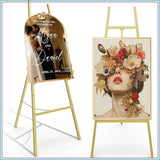 Heavy Duty Metal Easel Stand for Sign, Adjustable Chain, 4-Tier Height, for Wedding, Posters