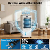 Evaporative Air Cooler, Energy-Efficient 60W with Remote  for Home Office