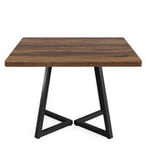 Tribesigns Square Dining Table for 4, 31.5" Industrial Dinner Table with Metal Base
