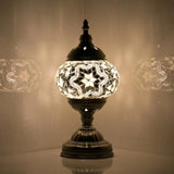 Turkish Moroccan Table Lamp Lantern with Handmade Mosaic Glass Lampshade