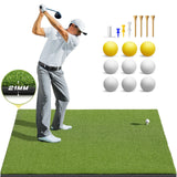 5x4ft Thicken Golf Hitting Training Mat With 9 Balls 8 Tee For Backyard