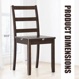Dining Chairs Set of 4, Ladder Back Side Chairs with Solid Rubber Wood Legs ed