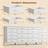 EnHomee Large Capacity 63 Inch Dresser w/ 18 Deep Drawers LED Lighting