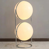 RUIBO White Ball Floor Lamp,Art Deco Chrome Metal Table Lamp for Living Room