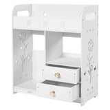 Bathroom Shelf White Wall Cabinet Bathroom Wall Mounted Wall Cabinet with 2 Drawers for