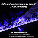 Water Fireplace Recessed with Multicolor Flame, Electric Fog Fire Feature