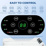 Portable Air Conditioner 8000 BTU AC Unit with Dehumidifier Fan Remote Control 24H Timer for 161Sq Ft Black