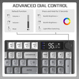 M96 Wireless Gaming Keyboard Creamy Membrane with Rainbow Backlight,Media Knob,LCD Screen,Dual Mode-Bluetooth/2.4Ghz,Ball Shape