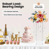 10Pcs Acrylic Vase Wedding Flower Stands Set, 23.6"H Clear Column Rack Geometric Display Stand