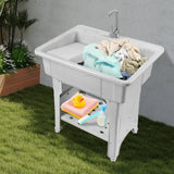 Versatile Laundry Sink – Strong Load-Bearing Capacity, Quick Installation, Classic Gray Look,