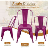 Furmax Metal Dining Chair Indoor-Outdoor Use Stackable Classic Trattoria Chair Chic Dining Bistro Cafe