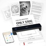Portable Printer Wireless for Travel, Inkless Bluetooth Thermal Printers for Home,Office