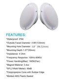 Herdio 4 Inch 160W Home In-Wall Ceiling Waterproof Speaker Surround Sound Speaker for Kitchen Bathroom