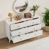 Dresser for Bedroom w/ 6 Drawers, 54" Extra Wide Modern Chest of Drawers