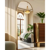 Wall Mounted Hanging or Leaning Arched Top Full Body Mirror for Bedroom