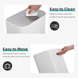 Bathroom Trash Can, 3.2 Gallon Stainless Steel Garbage Can with Lid, Rectangular Small