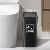 Bathroom Trash Can with Lid, 4 Gallon Press Top Bin for Bedroom, Living Room, Office
