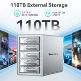 Yottamaster 10Gbps 2.5/3.5"SATA HDD SSD Enclosure Type C HD External Case USB3.1 Daisy Chain Hard Drive Storage Box for Game PC
