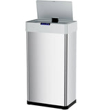 Touchless Rectangular Motion Sensor Trash Can, Brushed Stainless Steel