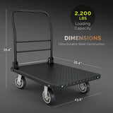 Collapsible Heavy-Duty Push Cart Dolly for Moving Large Items | Swivel Platform Hand Truck | Space-Saving Furniture Lifting Aid
