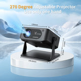 Mini Smart Projector with Native 720P Support 4K Decoding for Home Theater