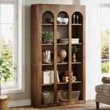 Tribesigns 70.87" Bookshelf, 5-Tier Arched Display Bookcase with Open Storage Shelves,