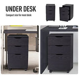 3 Drawer Mobile File Cabinet Rolling Printer Stand Vertical Filing Cabinet Brown Wood Grain Portable Storage