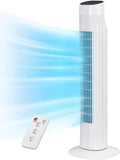 Electric Tower Fan with Remote, Quiet Cooling, Oscillating, 7.5H Timer