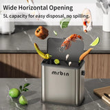 Stainless Steel Compost Bin Countertop with Lid, Hanging Trash Can for Kitchen Cabinet Door