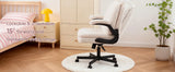 TCGBKAF Black Criss Cross Chair with Wheels&Flip-Up Arms, 25" Seat Cross Legged Office Chair with Flip-Up Back, Ergonomic Computer Desk Chair, Adjustable