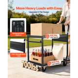 SucceBuy 700 lbs 2 Tier Foldable Heavy Push Cart Dolly Platform Hand Truck