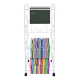 4 Tiers Metal Rolling File Carts with Wheels Hanging Files for Letter Size