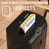 Paper Shredder, 16-Sheet Cross Cut with 4.76-Gallon Pull Out Basket